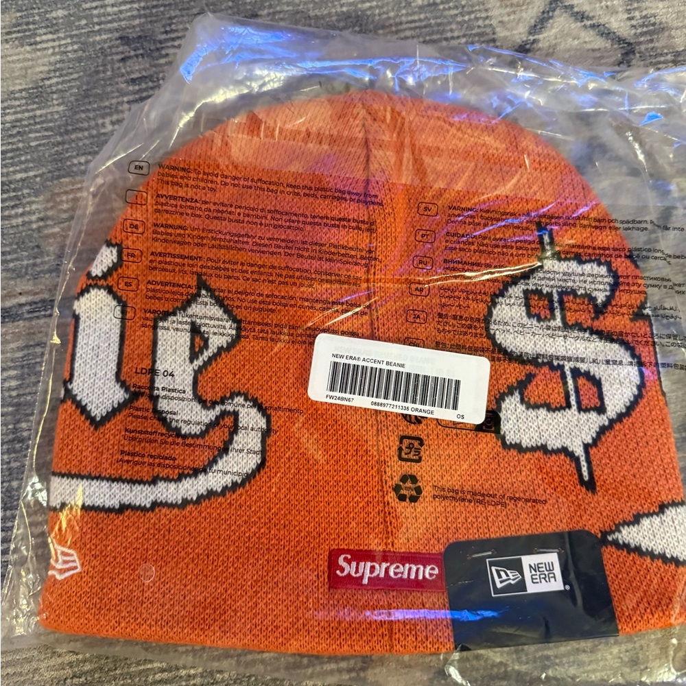 Supreme New Era Accent Beanie (Orange)